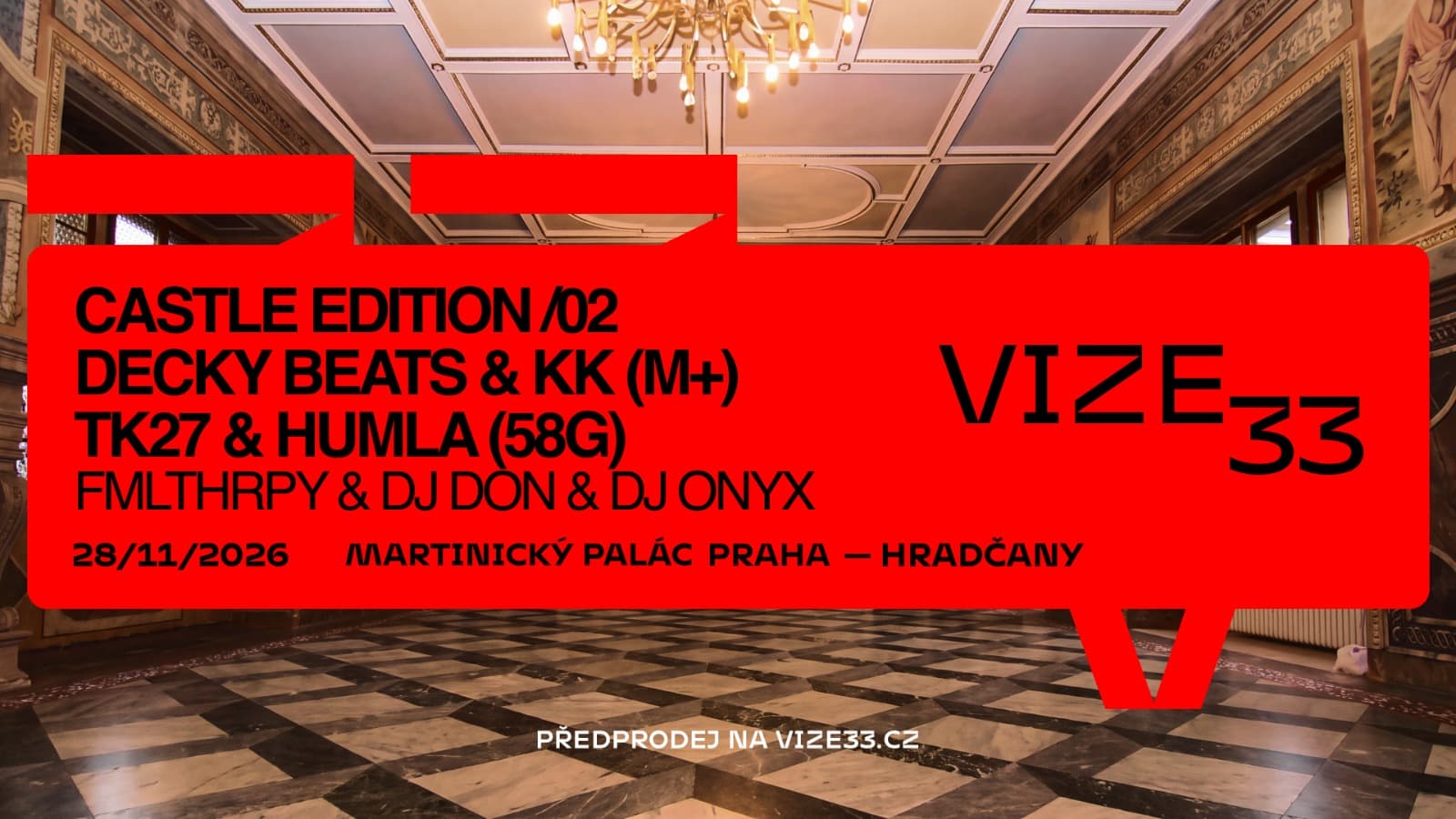 VIZE 33 — Castle Edition /02 · 28. 11. 2026 · Martinický palác Praha